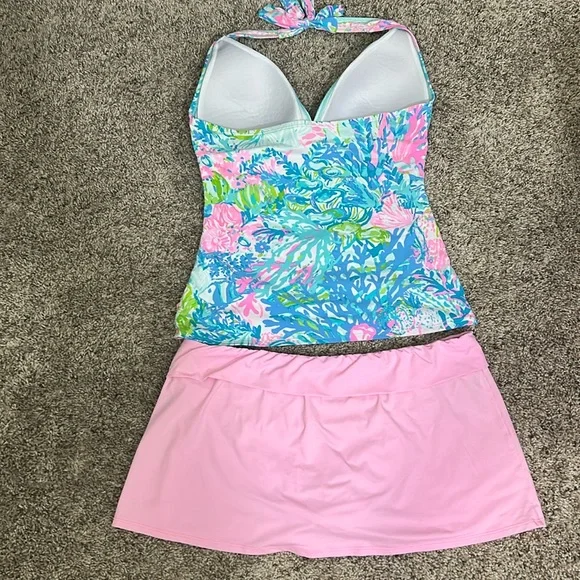 Lilly Pulitzer Halter Tankini and Skirted Bikini Bottoms - Picture 2 of 5